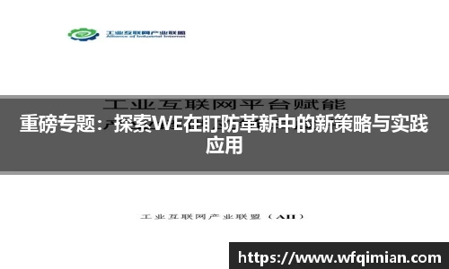 重磅专题：探索WE在盯防革新中的新策略与实践应用